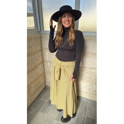 Jupe chemise Laeticia moutarde